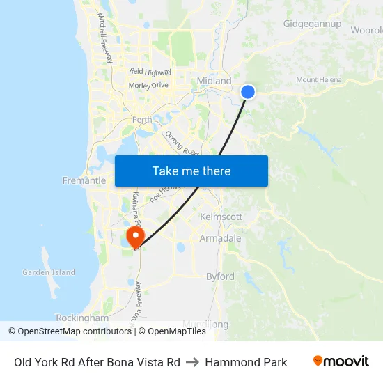 Old York Rd After Bona Vista Rd to Hammond Park map