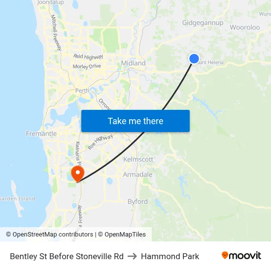 Bentley St Before Stoneville Rd to Hammond Park map