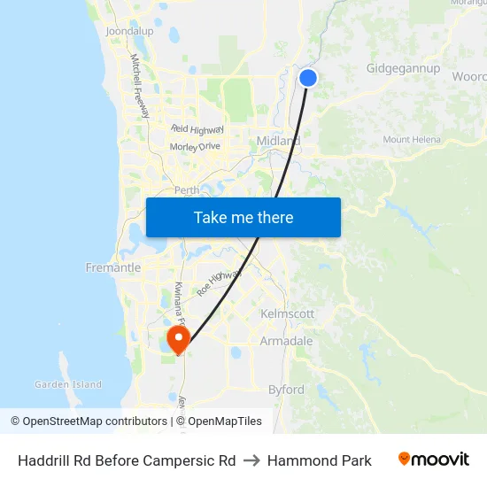Haddrill Rd Before Campersic Rd to Hammond Park map