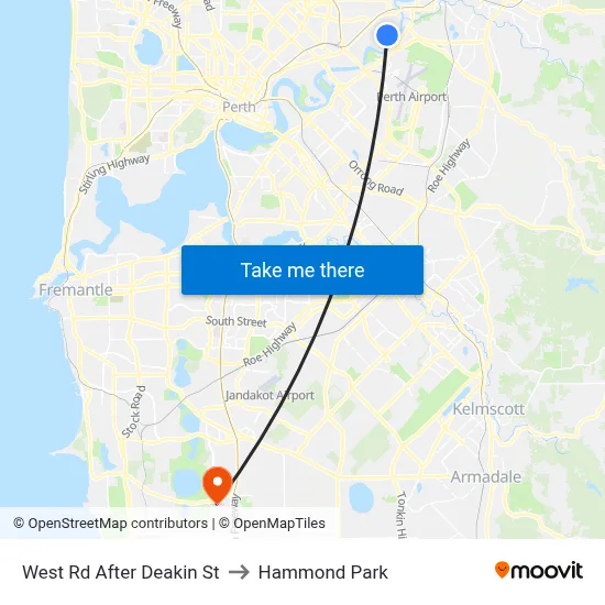 West Rd After Deakin St to Hammond Park map