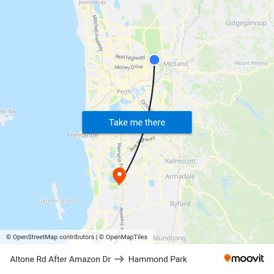 Altone Rd After Amazon Dr to Hammond Park map