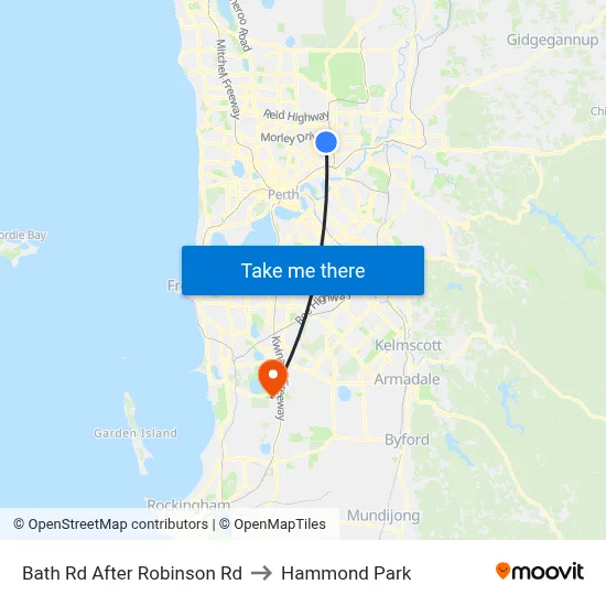 Bath Rd After Robinson Rd to Hammond Park map