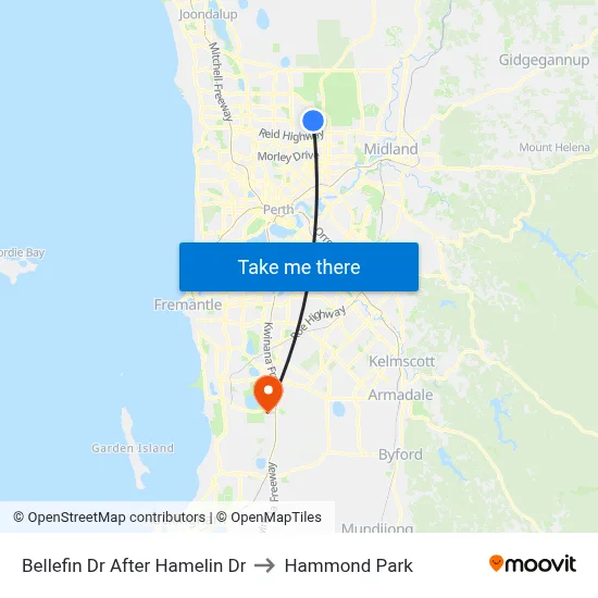 Bellefin Dr After Hamelin Dr to Hammond Park map