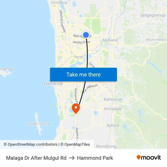 Malaga Dr After Mulgul Rd to Hammond Park map