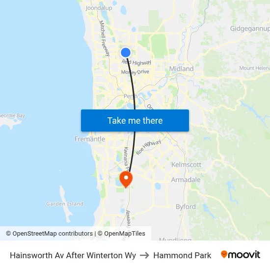 Hainsworth Av After Winterton Wy to Hammond Park map