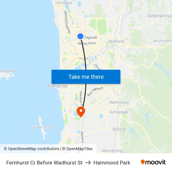 Fernhurst Cr Before Wadhurst St to Hammond Park map