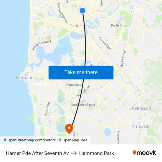 Hamer Pde After Seventh Av to Hammond Park map