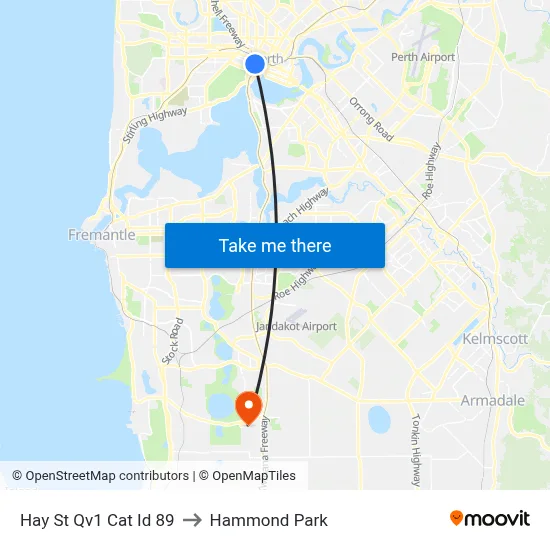Hay St Qv1 Cat Id 89 to Hammond Park map