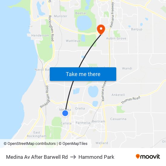 Medina Av After Barwell Rd to Hammond Park map