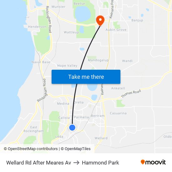 Wellard Rd After Meares Av to Hammond Park map