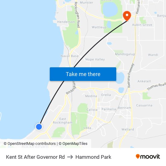 Kent St After Governor Rd to Hammond Park map