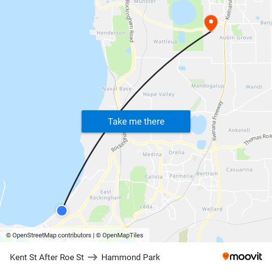 Kent St After Roe St to Hammond Park map