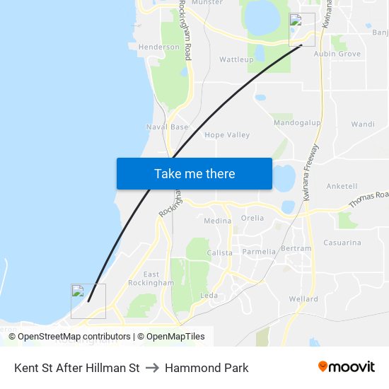 Kent St After Hillman St to Hammond Park map