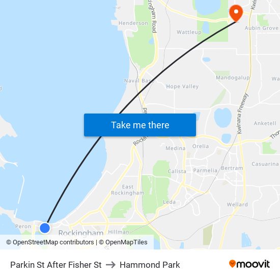 Parkin St After Fisher St to Hammond Park map