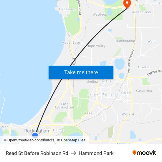 Read St Before Robinson Rd to Hammond Park map