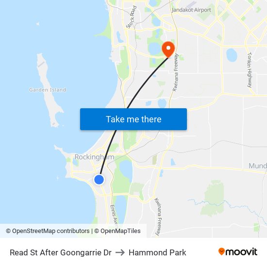 Read St After Goongarrie Dr to Hammond Park map