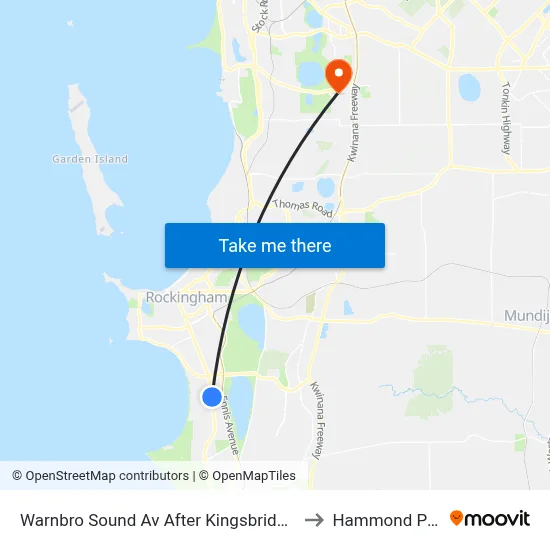 Warnbro Sound Av After Kingsbridge Rd to Hammond Park map