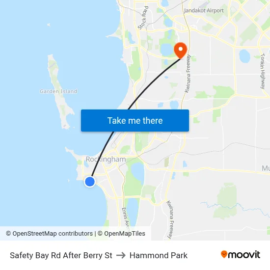 Safety Bay Rd After Berry St to Hammond Park map