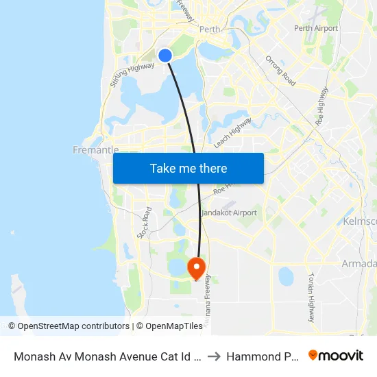 Monash Av Monash Avenue Cat Id 131 to Hammond Park map