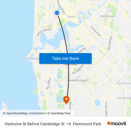 Harborne St Before Cambridge St to Hammond Park map