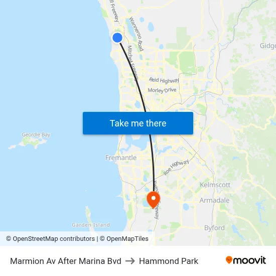 Marmion Av After Marina Bvd to Hammond Park map