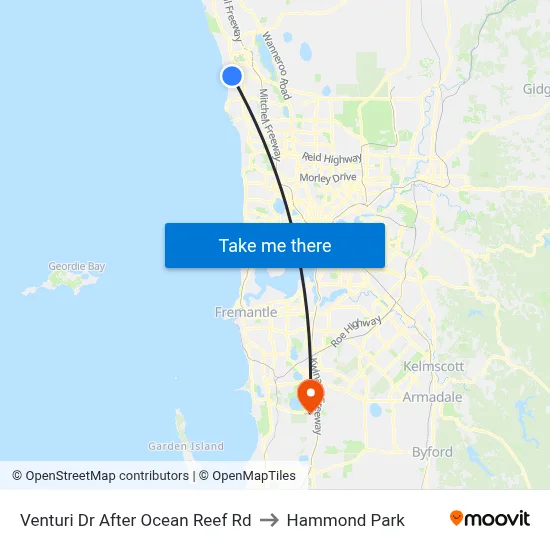 Venturi Dr After Ocean Reef Rd to Hammond Park map