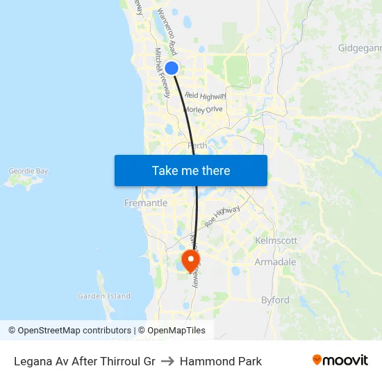 Legana Av After Thirroul Gr to Hammond Park map
