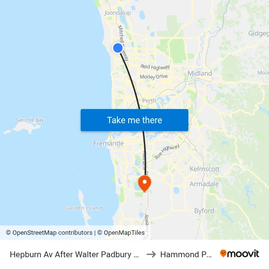Hepburn Av After Walter Padbury Bvd to Hammond Park map