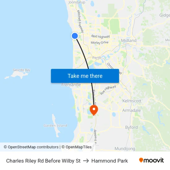 Charles Riley Rd Before Wilby St to Hammond Park map
