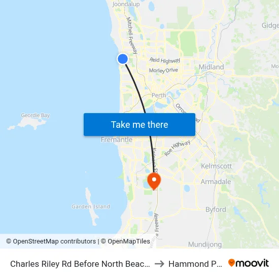 Charles Riley Rd Before North Beach Rd to Hammond Park map