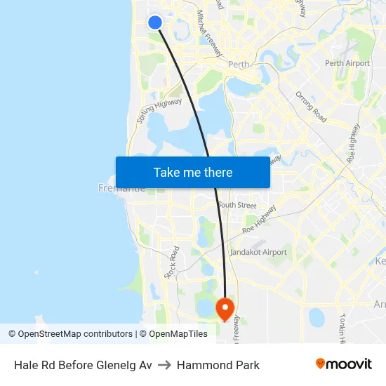 Hale Rd Before Glenelg Av to Hammond Park map