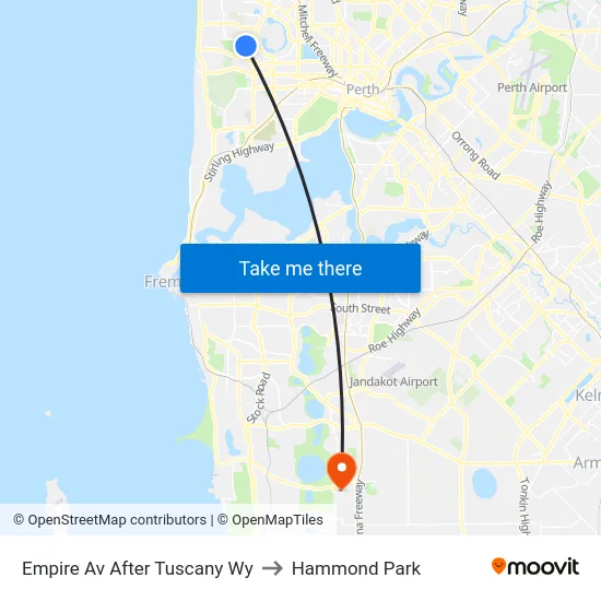 Empire Av After Tuscany Wy to Hammond Park map