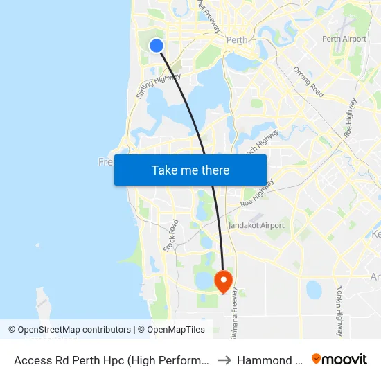 Access Rd Perth Hpc (High Performance Ctr) to Hammond Park map