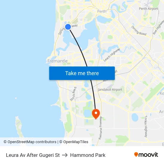 Leura Av After Gugeri St to Hammond Park map