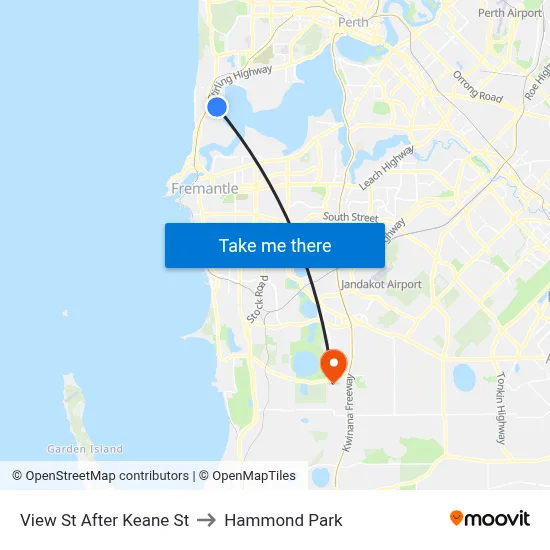 View St After Keane St to Hammond Park map