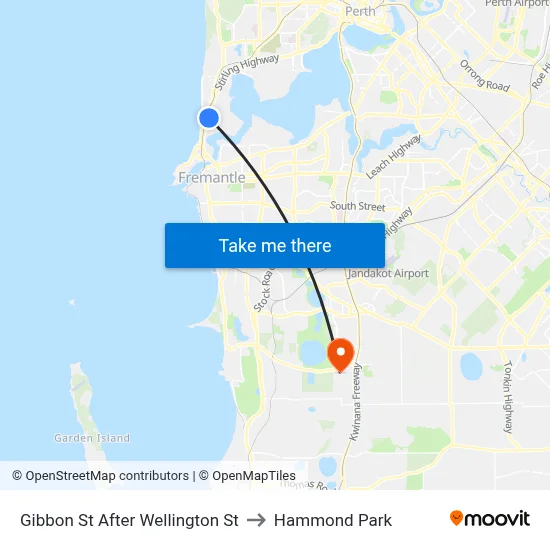 Gibbon St After Wellington St to Hammond Park map