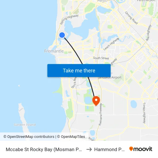 Mccabe St Rocky Bay (Mosman Park) to Hammond Park map