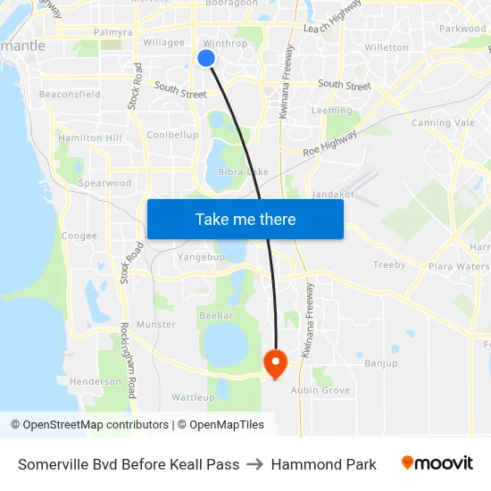 Somerville Bvd Before Keall Pass to Hammond Park map