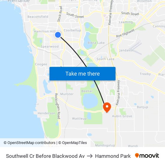 Southwell Cr Before Blackwood Av to Hammond Park map