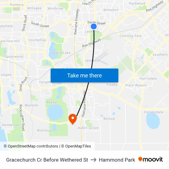 Gracechurch Cr Before Wethered St to Hammond Park map