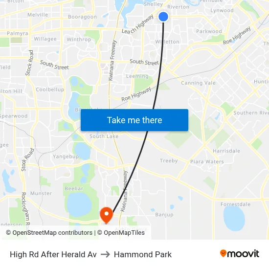 High Rd After Herald Av to Hammond Park map