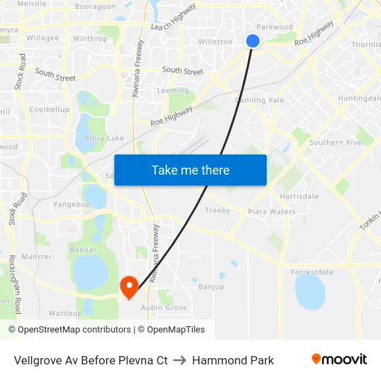 Vellgrove Av Before Plevna Ct to Hammond Park map
