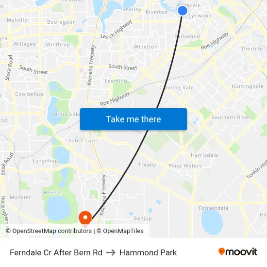 Ferndale Cr After Bern Rd to Hammond Park map