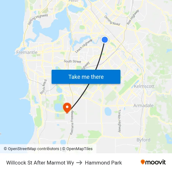 Willcock St After Marmot Wy to Hammond Park map