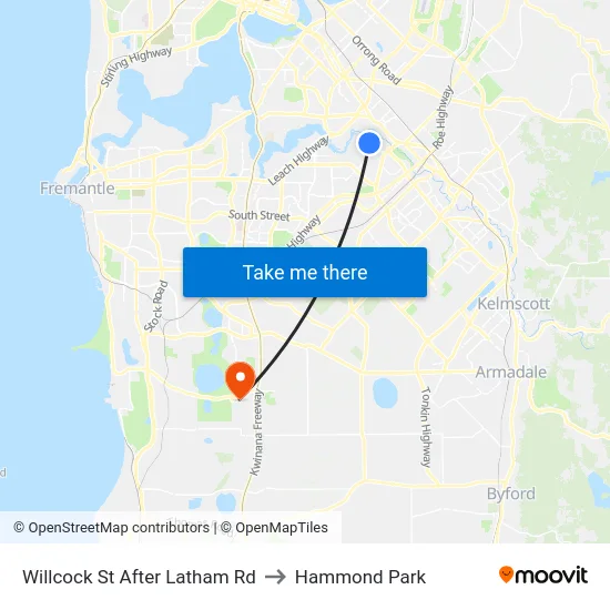 Willcock St After Latham Rd to Hammond Park map