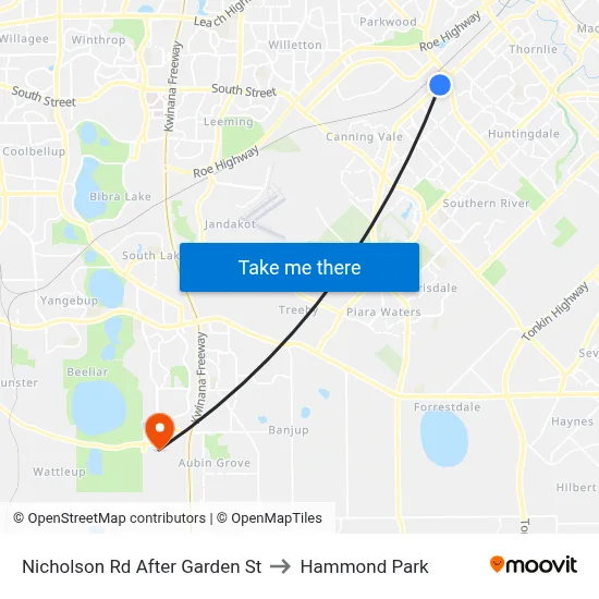 Nicholson Rd After Garden St to Hammond Park map