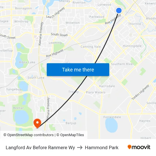 Langford Av Before Ranmere Wy to Hammond Park map