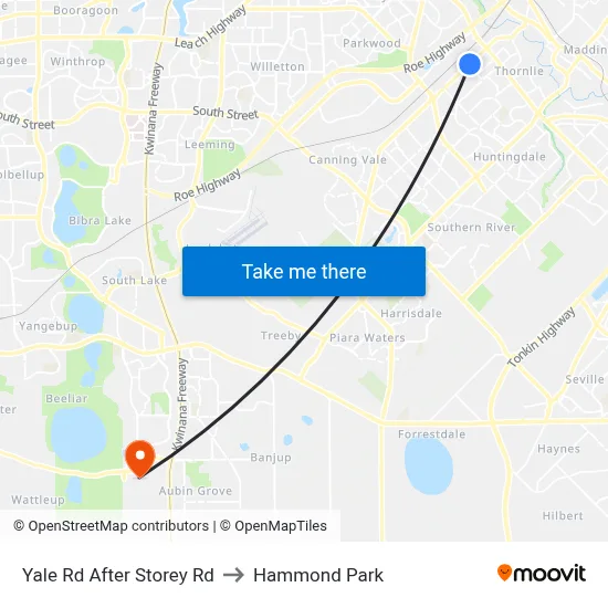Yale Rd After Storey Rd to Hammond Park map