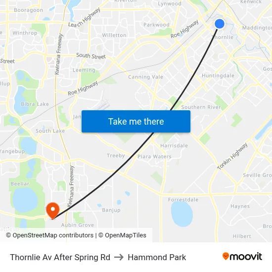 Thornlie Av After Spring Rd to Hammond Park map