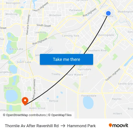 Thornlie Av After Ravenhill Rd to Hammond Park map